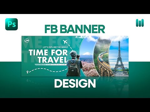 Unique Travel Facebook Banner Design in Photoshop | Banner ads design |