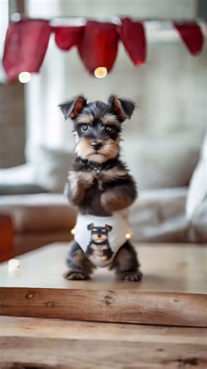 Miniature Schnauzer Dog Dance in Diaper