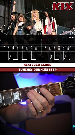 Learn Cold Blood Guitar Riff with Free Guitar Tab | Kix