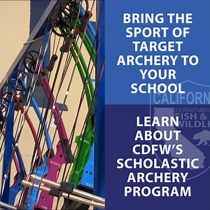 Educators, did you know that you can bring the sport of target archery to your school? Target archery is an inclusive sport that anyone can do, and CDFW’s Scholastic Archery Program offers grants that cover initial equipment costs! All schools are eligible, even private, charter, home and special needs schools. The 2023-2024 grant cycle closes July 1, 2023! Learn more about the scholastic archery program here: Wildlife.ca.gov/CalNASP Learn about grant requirements and how to apply by contacting 