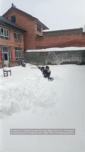 Clearing Deep Snow Safely in a Courtyard