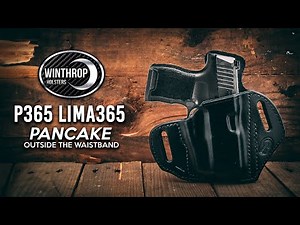 Sig Sauer P365 w/ LIMA365 Laser Pancake OWB Leather Holster By: WinthropHolsters.com