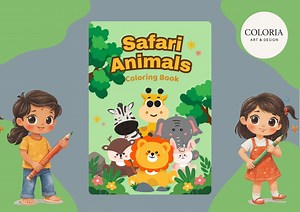 Safari Animals Coloring Book: Educational Printable Activity Pages (PDF Download) - Etsy