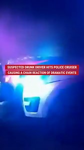 WATCH: A reckless suspected drunk driver slammed into a police cruiser that was pulled over to help another driver change a tire, triggering a catastrophic chain-reaction crash that pinned a motorist between two vehicles. The officer heroically intervened, halting the runaway pickup truck as it careened backward down the bridge. Miraculously, everyone survived. | Fox News