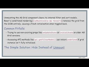 Retain AG Grid Filters and Sorting on React Component Re-render