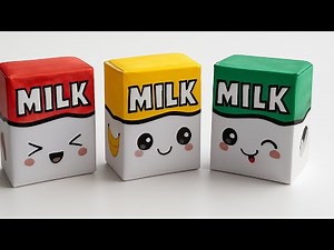 DIY Origami Milk Carton with Fruit Design 🍓🥛 | Cute Paper Craft Idea!