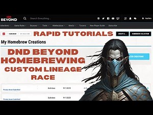 DnD Beyond Rapid Homebrew - Custom Lineage Race