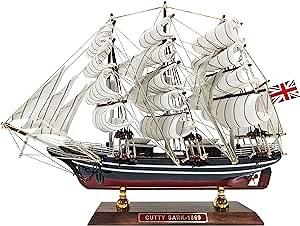 SAILINGSTORY Wooden Model Ship Clipper Cutty Sark 1/195 Scale Replica Ship Model Sailboat Decor Small