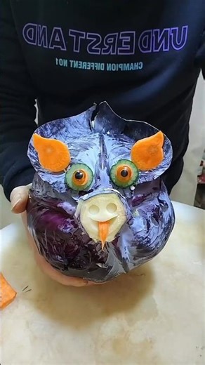 Cabbage Cuddles Teddy Bear Shape Vegetable CarvingGreen Guardian Cabbage Teddy Bear Art Carving