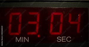 Timer in a professional tape recorder while recording studio sounds. Close-up of the screen with the countdown