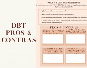 Spanish DBT PROS & CONS Worksheet - Etsy