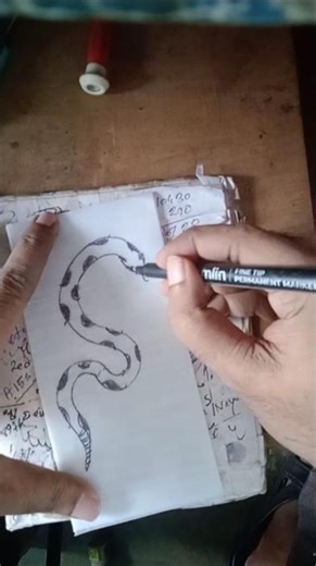 how to draw snake with the letter 'S' #shortsviral #shorts