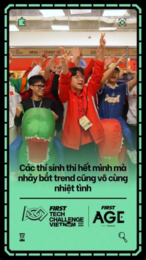 [English caption below] Các thí sinh tại FIRST Tech Challenge Vietnam thi hết mình mà nhảy bắt trend cũng vô cùng nhiệt tình ----------- The contestants at FIRST Tech Challenge Vietnam gave their all in the competition, and they were also incredibly enthusiastic about jumping on the latest trends #FIRST #FIRSTTechChallenge #FTC #FIRSTTechChallengeVietnam #FTCVN #DECODE | FIRST Tech Challenge Vietnam