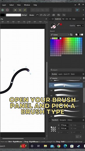 HOW TO CHANGE THE STROKE TYPE IN AFFINITY DESIGNER 2