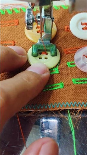 Sewing button using a Janome sewing machine #sewingtechniques