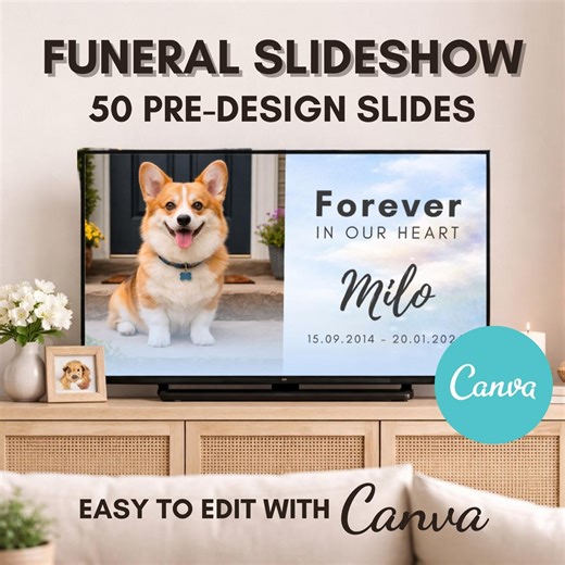 Pet Memorial Slideshow Template, Sky Theme, Celebration of Life (canva) - Etsy