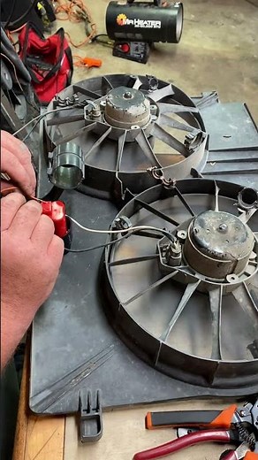 Testing LS1 Fbody fans with a Milwaukee battery.