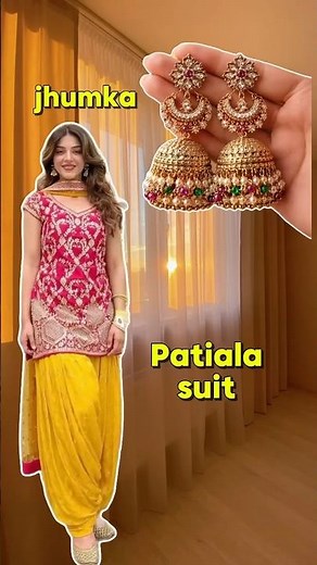 🔥Viral Suit Styling With Earrings ! #shortsfeed #trendingshorts #ytshorts #shorts #viral