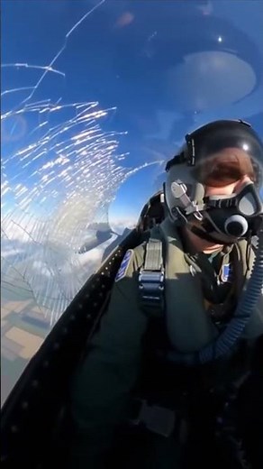 Metal debris from another jet tears through canopy, ripping open side panel | #jetworld #aviation