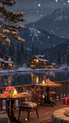 Exquisite Jazz on Quiet Winter Night ☕ Gentle Snowfall Outside Coffee Shop for a Peaceful Mood ✨