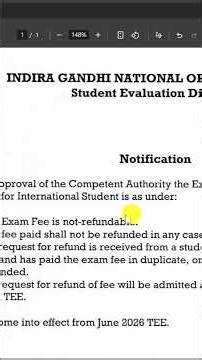 (Breaking News) IGNOU Released Exam Fee Policy 2026 #ignou #ignounews #ignouexam