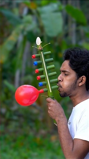 Six Colourful Balloons Creations with Coconut Tree and Bamboo