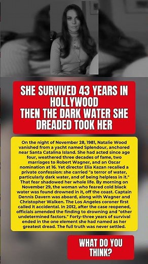 The One Fear She Confided Was Exactly How She Died At 43 #NatalieWood