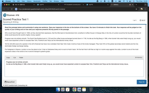 PTE 官方模拟考 Version 1｜2 小时全程记录｜Nervous but Keep Going