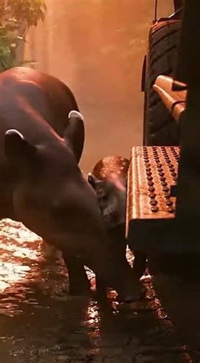 Jaguar's Ambush: Tapir's Struggle in the Jungle! #Jaguar #Tapir #Wildlife #Nature
