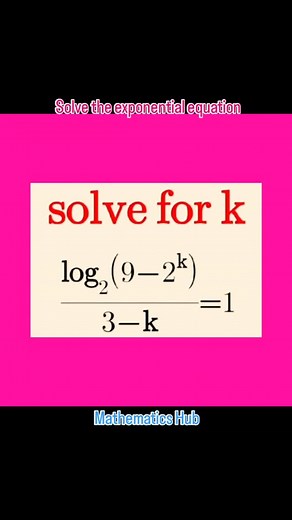 7 comments | Solve the exponential equation #viralreels #viral #maths #solve | Mathematics Hub | Facebook