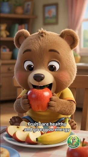 Eat Healthy fruits! Follow for more cute animated animal stories and fun lessons for little ones! 🐾💖