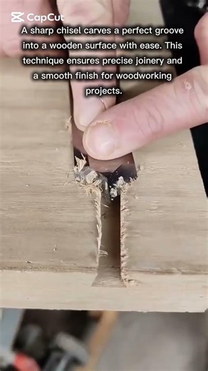 Precision Wood Carving with Sharp V-Chisel