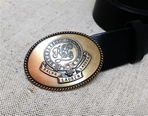 Vintage Lauren Ralph Lauren Brown Leather Belt – Size L – Brass Buckle – 36 Mm Wide - Etsy