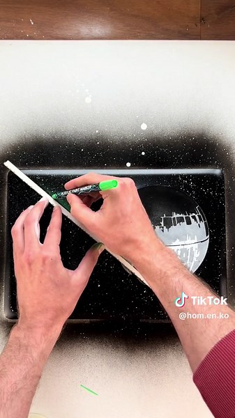 Spray Painting Death Star Destroying Lenovo Laptop