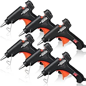 Zhengmy 6 Pieces Mini Hot Glue Gun Crafts Hot Melt Guns,Black | Mini Glue Guns Bulk Set, High Temp Repairs Kit, Fast Preheating for Quick DIY Class Projects Office Home School Arts Crafts