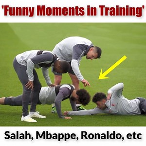 8.1M views · 22K reactions | Funny Moments in Training ● Mo Salah, Mbappe, C. Ronaldo, etc 藍 | Football World | Facebook