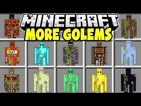 Minecraft MORE GOLEMS MOD | SPAWN THE STRONGEST MINECRAFT GOLEMS TO PROTECT YOU 🙂👍