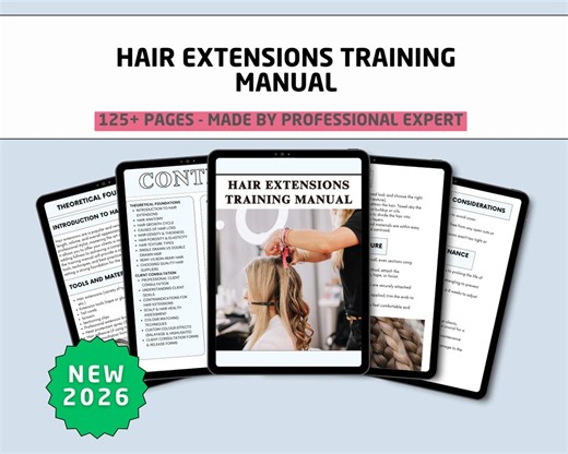 Hair Extension Training Manual PDF | Professional Hair Extensions Course Guide | Hairstylist Education | - Etsy