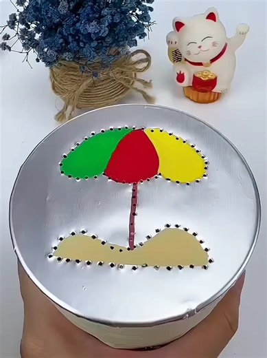 Finding Hidden Scratch Card Under Beach Umbrella