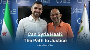 How is transitional justice actually achieved for Syria? Qutaiba Idlbi, Director of the Americas at the Syrian Ministry of Foreign Affairs and Expatriates, and Jamal Mansour outline critical steps needed to achieve justice for Syrians on the Al Mountada Debate Series. ➡️ WATCH NOW! Visit our YouTube page for full program! https://youtu.be/jlMENKb-VVw #syria #SyrianForumUSA #SyriaNeedsYou #damascus #sweida #StandWithSyria #episode #event #TransitionalJustice #JusticeForSyria | Syrian Forum USA