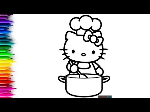 Hello Kitty Cooking Drawing, Painting & Colouring for Kids and Toddlers_ Child Art