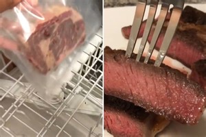 Man cooks steak in the dishwasher and people can't stop asking him why he did it