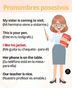 Los pronombres posesivos se utilizan para indicar la posesión o propiedad de algo por parte de una persona o entidad. Estos pronombres concuerdan en género y número con el objeto que poseen. 🔥 Son una parte fundamental de la gramática en inglés y se usan comúnmente en la comunicación cotidiana para expresar relaciones de propiedad.✍️ 📘Vocabulario muy usado que debes conocer✍️No te rindas, te lo debes🙏 #inglesfacil #inglesdefinitivo #ingles #adjectives #English #nouns #prepositions #conjuntion