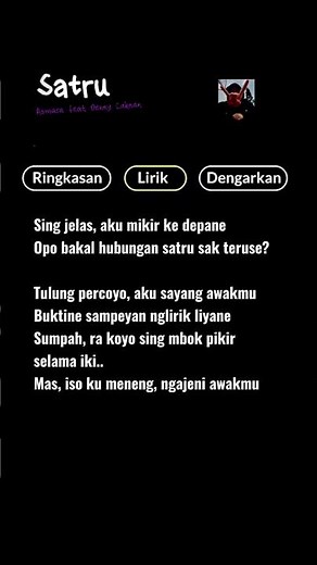 satru . lirik lagu.Satru Happy Asmara feat Denny Caknan