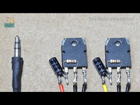 Simple stereo Audio Amplifier just using 2 Transistor