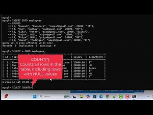 Learn SQL with MySQL Database | COUNT Function – Aggregate & Count Records Easily using CLI