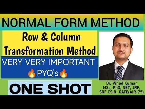NORMAL FORM METHOD | Rank of Matrix | Normal Form Matrix Engineering Mathematics | normal form