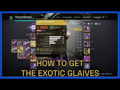 How to get The New Exotic Glaive Edge of Intent - Destiny 2