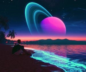 Beach Retro Waves Live Wallpaper