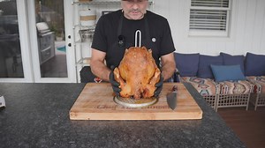Deep-fried turkey cooked in pure bacon grease